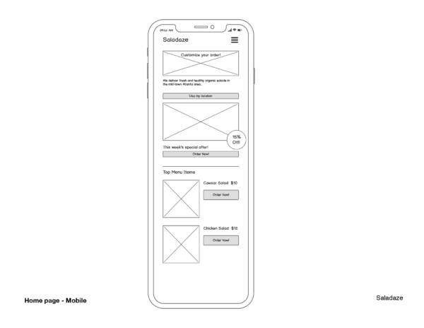 Wireframe - mobile phone